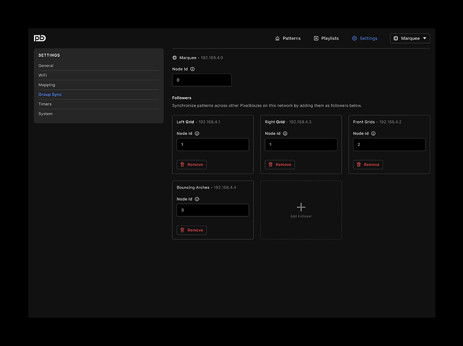 Settings — Group Sync