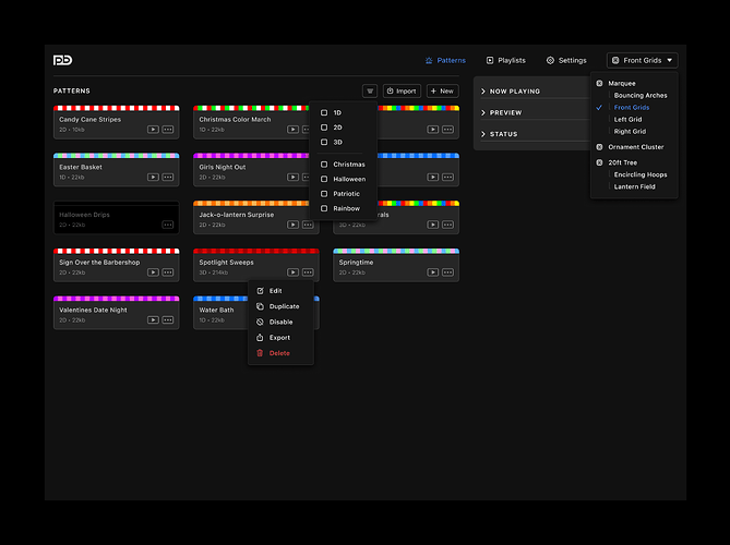 Patterns (menus)