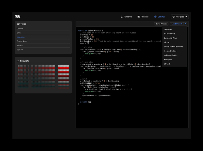 Settings — Mapping