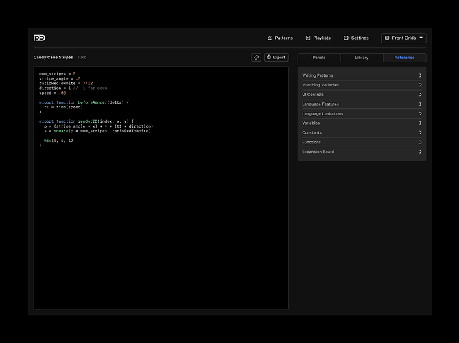 Pattern Editor — Reference Table