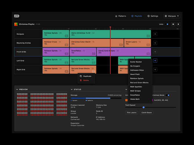 Edit Playlist — Timeline (menus)